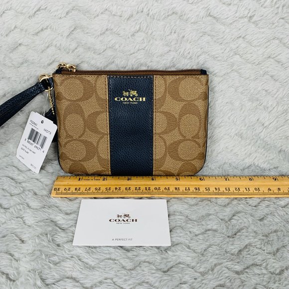 NWT Coach Signature PVC & Leather Small Wristlet in Midnight - Picture 7 of 10